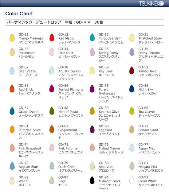 Versamagic Color Chart